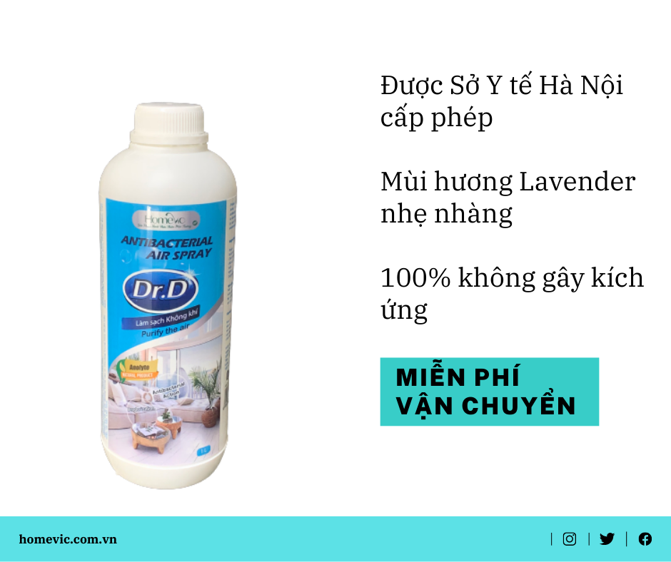 Xịt kháng khuẩn không khí Dr.D 1L