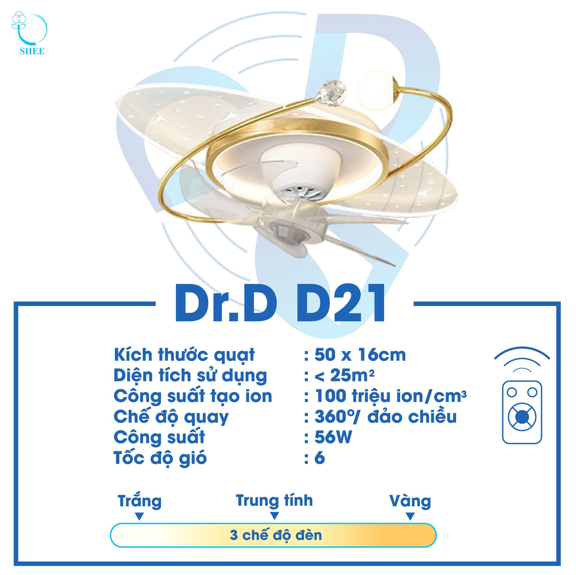 QUẠT ION ÂM DR.D MODEL D21