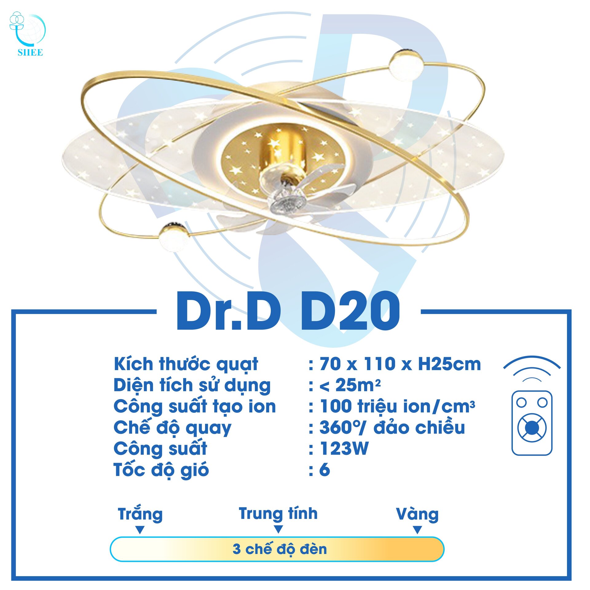 Quạt Ion âm Dr.D Model D20