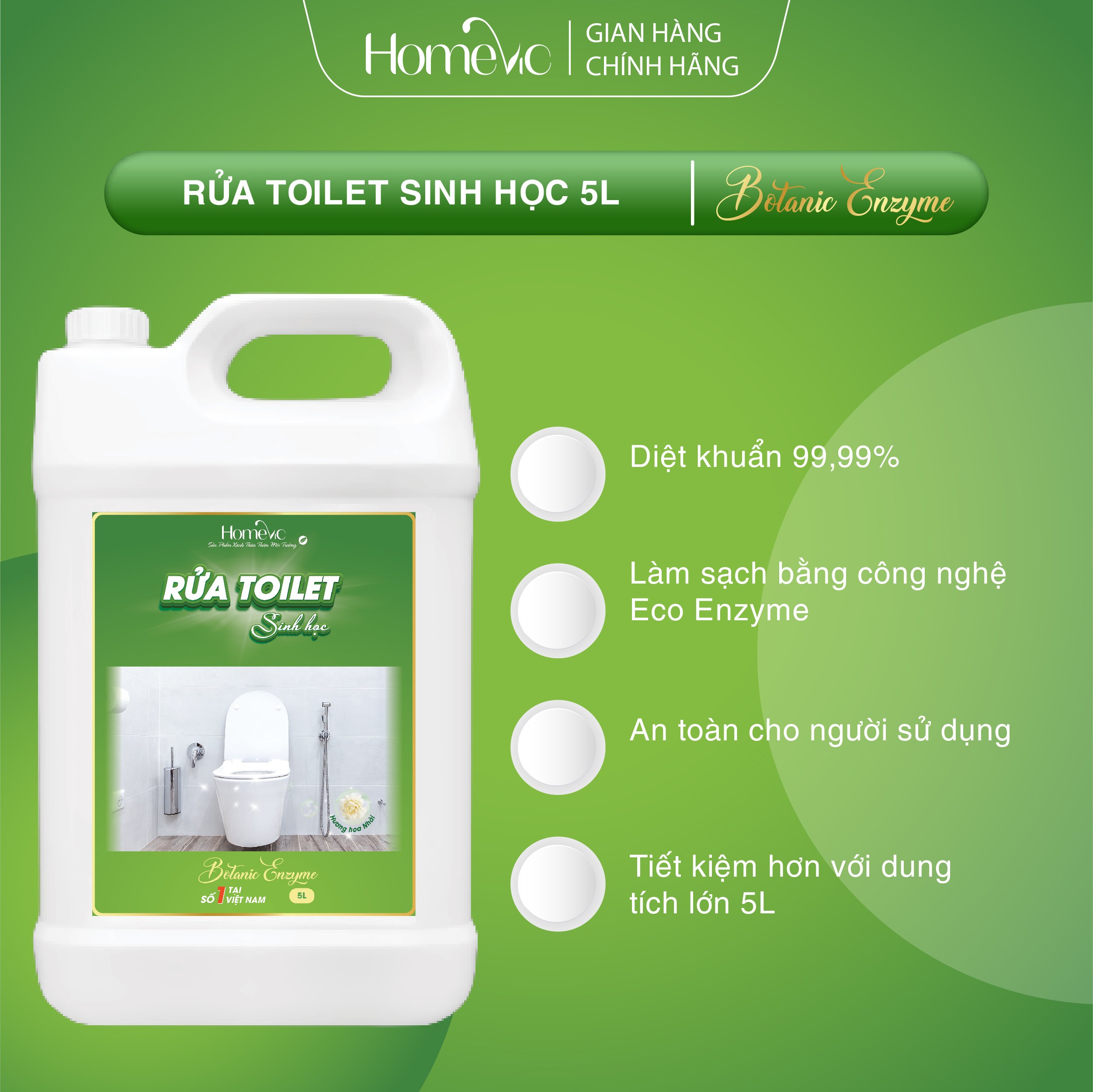 Rửa toilet sinh học Botanic Enzyme 5L